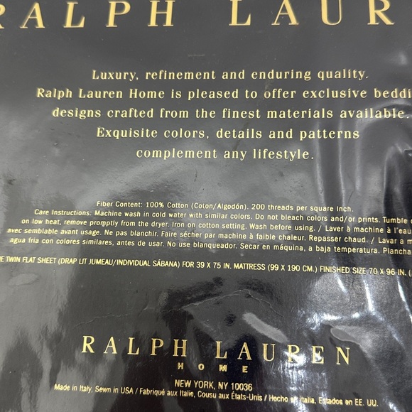 Ralph Lauren Home Cottage Shabby YVETTE blue floral twin flat ruffle sheet.NWT - Picture 4 of 4